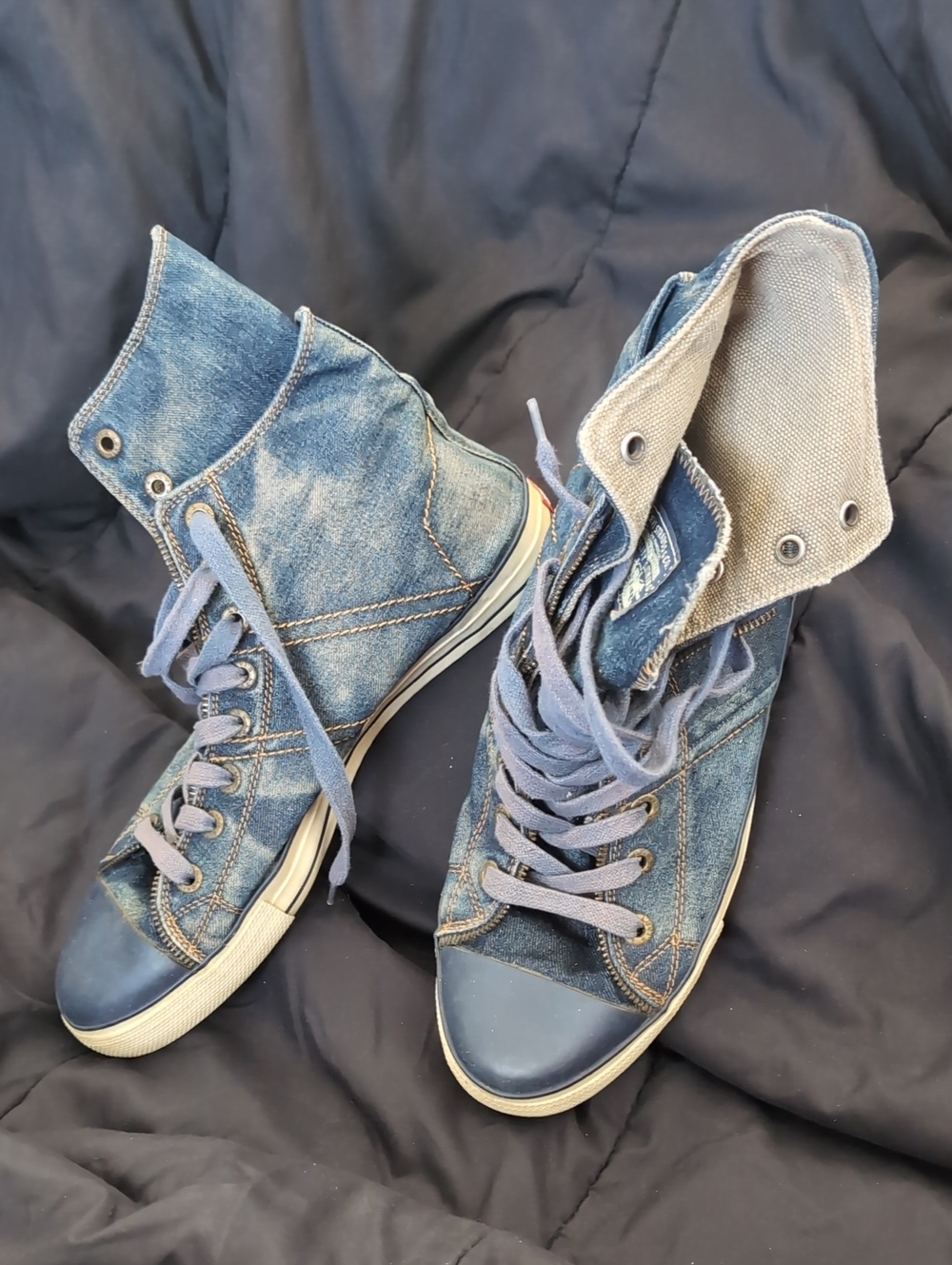 Levi's Denim High-Top Sneakers in Blue